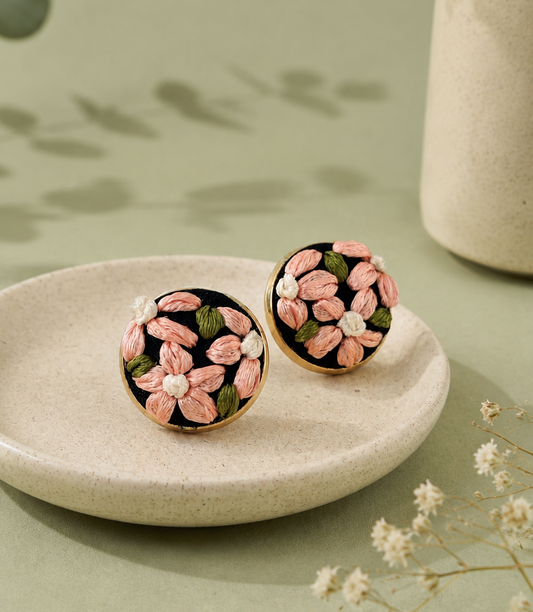 Peach Petals - Stud Earrings