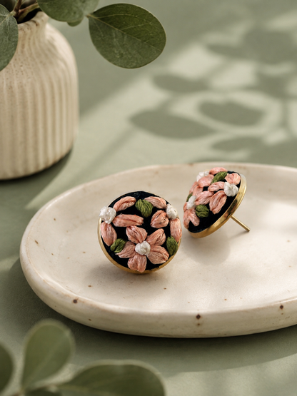 Peach Petals - Stud Earrings