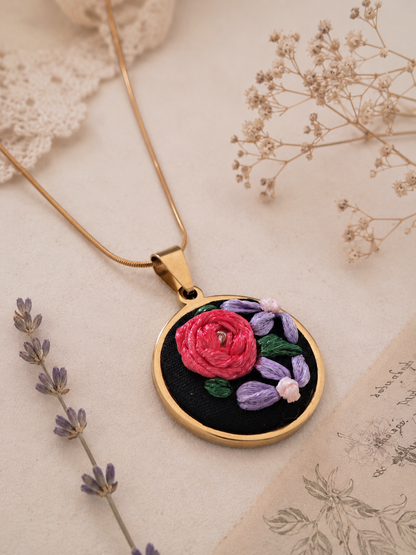 Lavender Bloom - Gold Pendant
