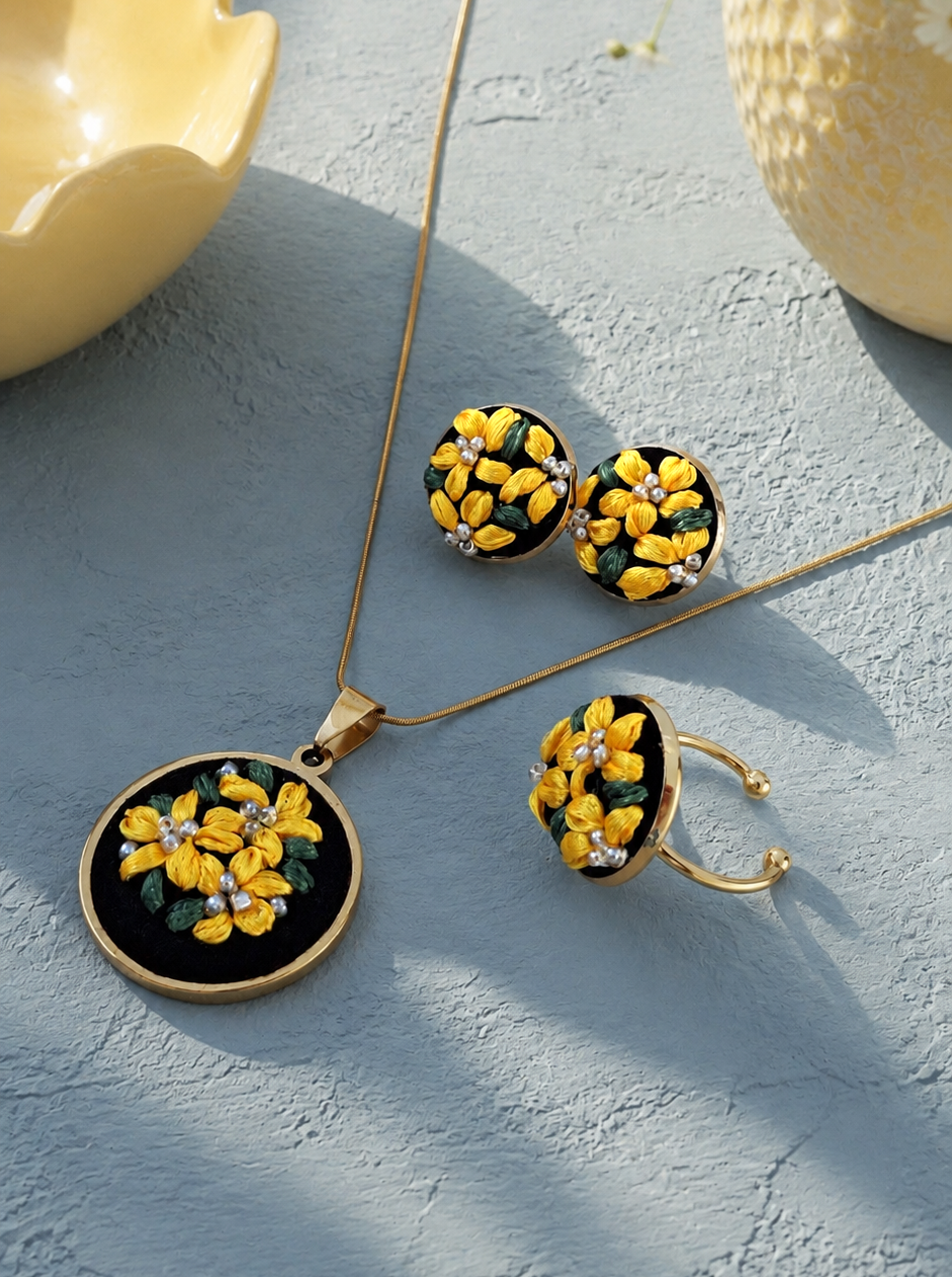 Sunshine Bloom - Gold Jewelry Set