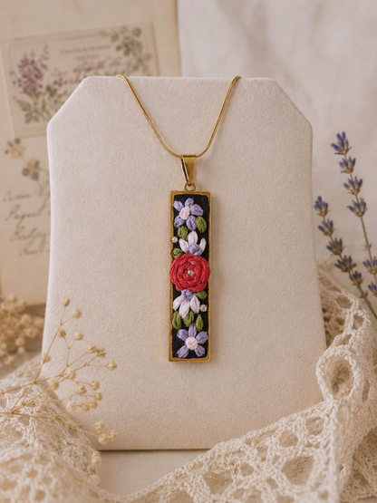 Lavender Bloom - Gold Pendant