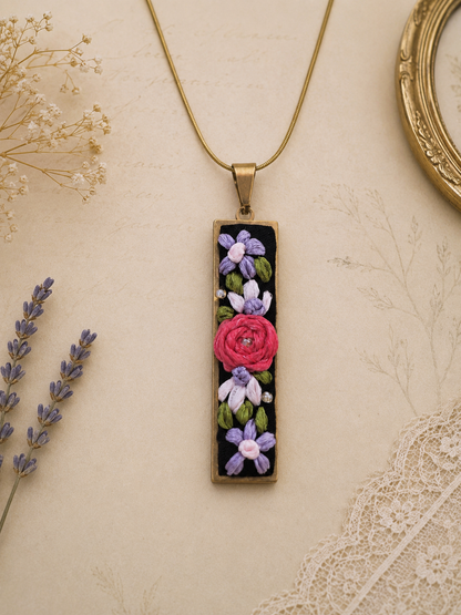 Lavender Bloom - Gold Pendant