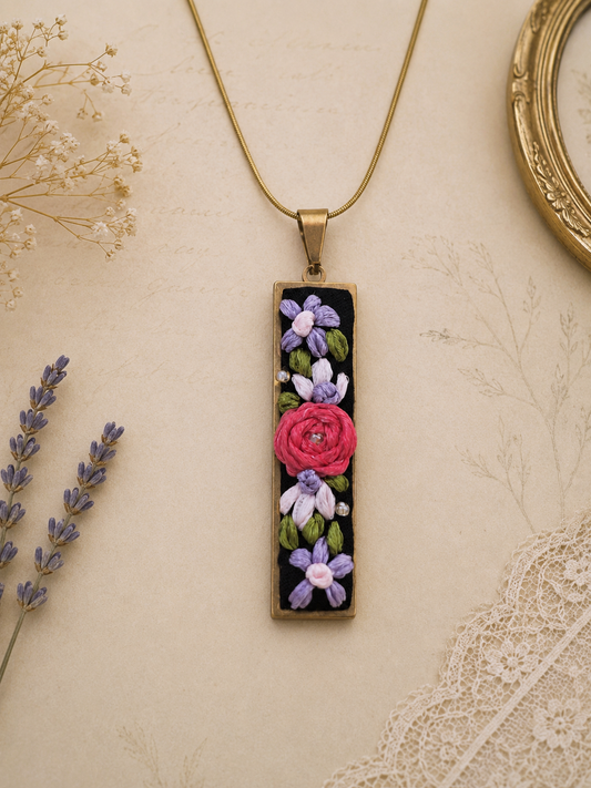 Lavender Bloom - Gold Pendant