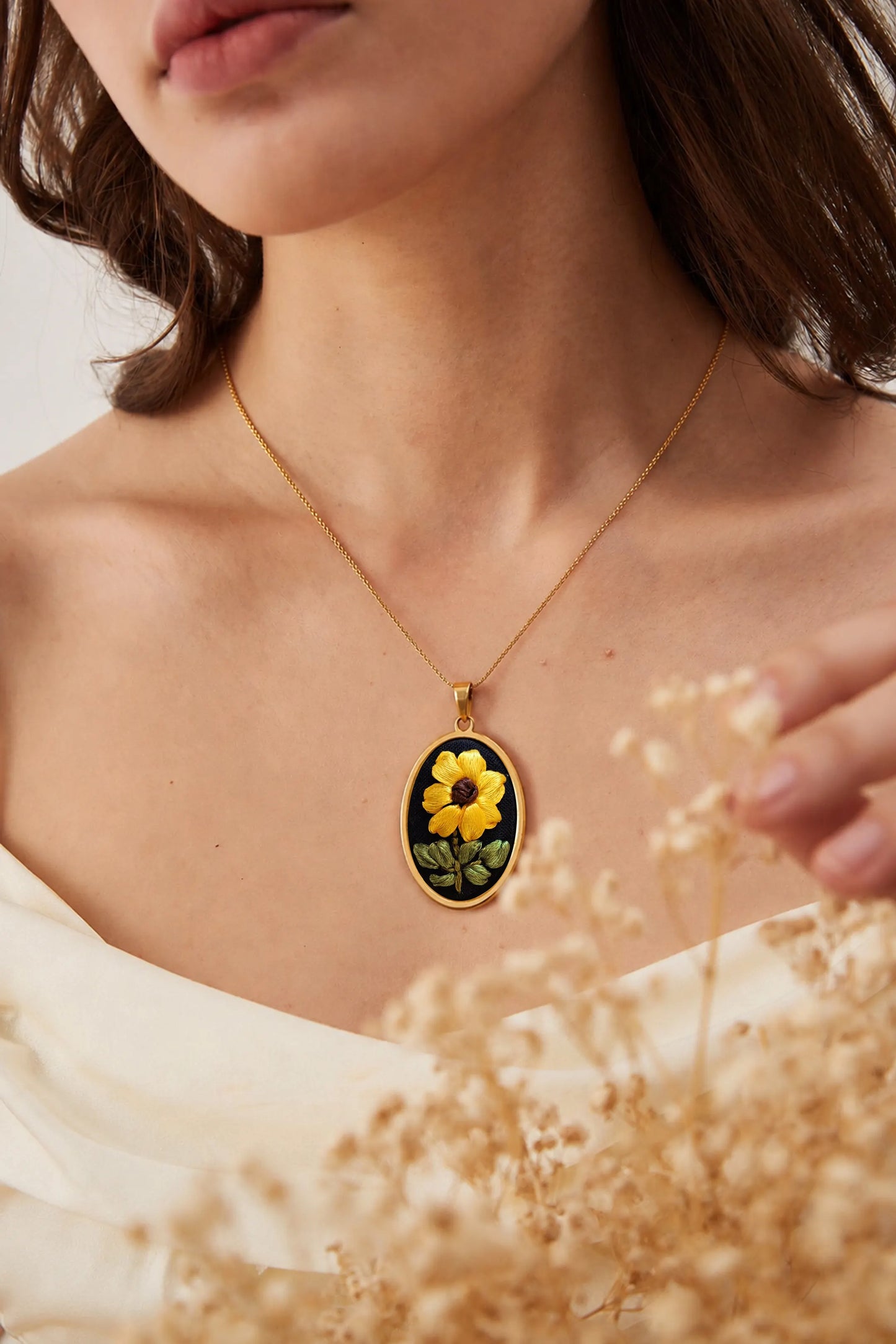 Sunflower - Gold Pendant
