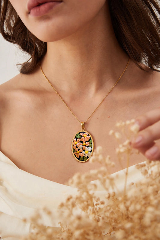 Blush Blossom - Gold Pendant